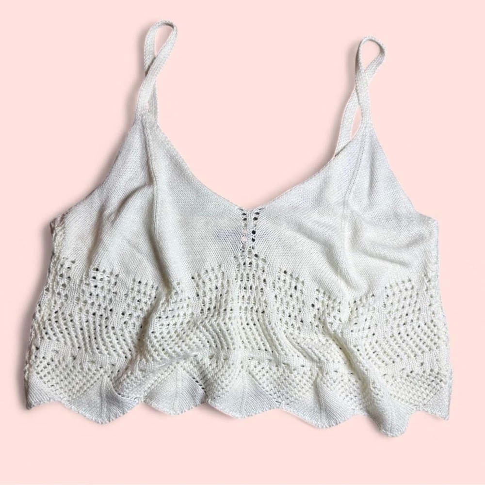 Lulu's Cream Knit Cropped Tank